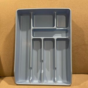 Rubbermaid Blue 0521 Utensil Flatware Drawer Organizer 7 Divided Compartments